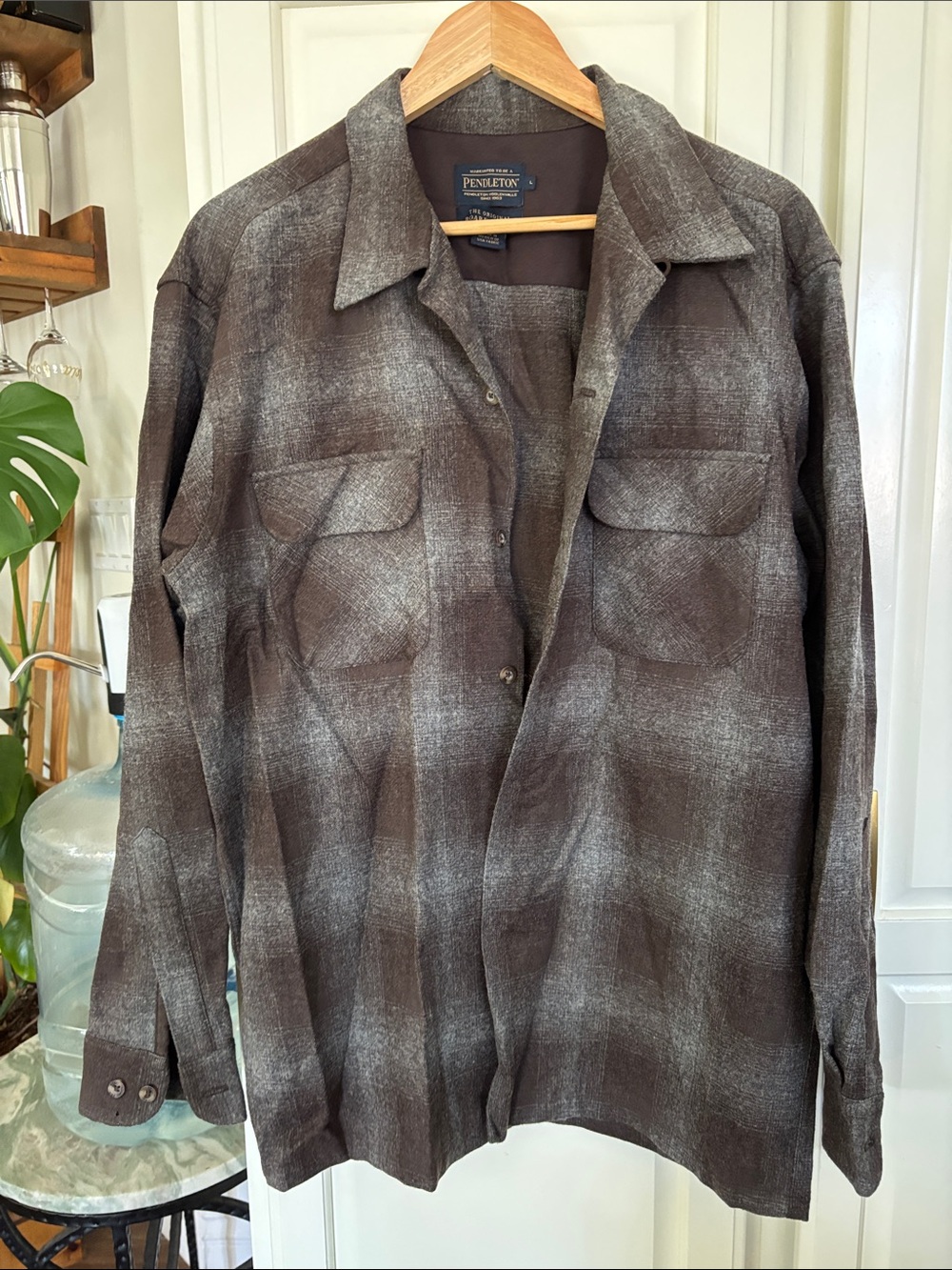 Pendleton Brown Plaid Wool Shirt Jacket